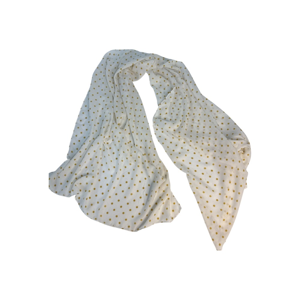 NWOT Banana Republic Gold Polka Dot Wrap Scarf Ivory Quiet Luxury Old Money
